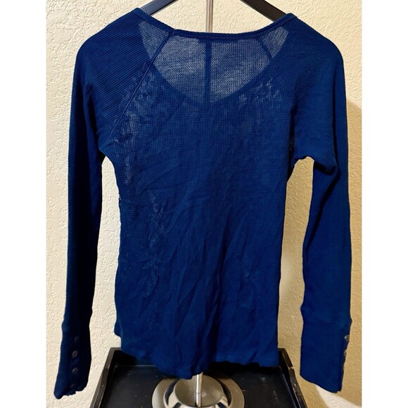 Maurices Size 2XL Navy Blue Lace Front Thermal Long Sleeve Tee plus sz women's - Picture 2 of 8